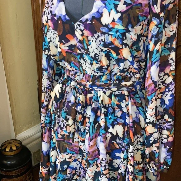 BELLE BADGLEY MISCHKA Alison V-Neck Printed Garden Floral Dress - Picture 10 of 14